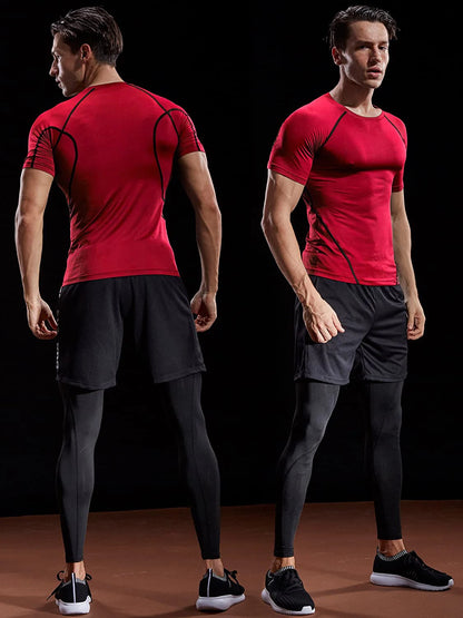 Men Compression T-Shirt Sportswear Running T-shirt Elastic Quick Dry